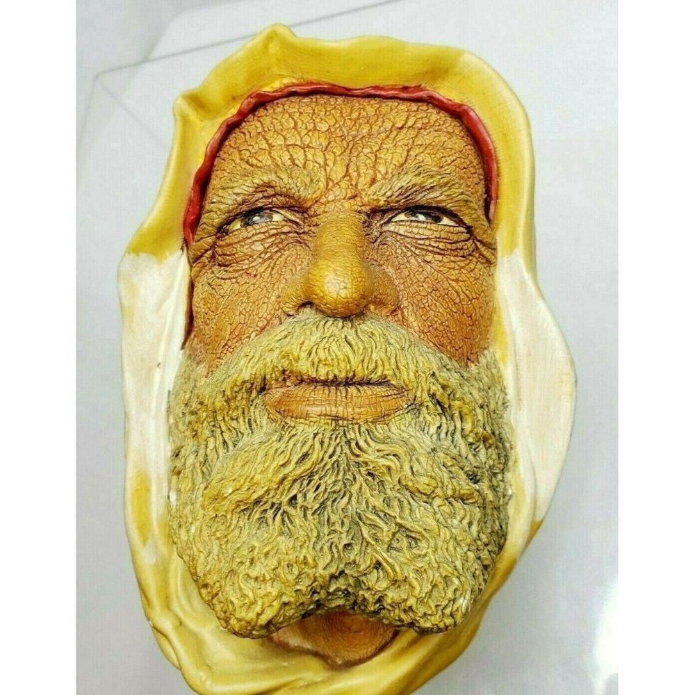 Bossons ARAB SHEIK Chalkware Head Wall Hanging England 1968 Double Stamp Vintage